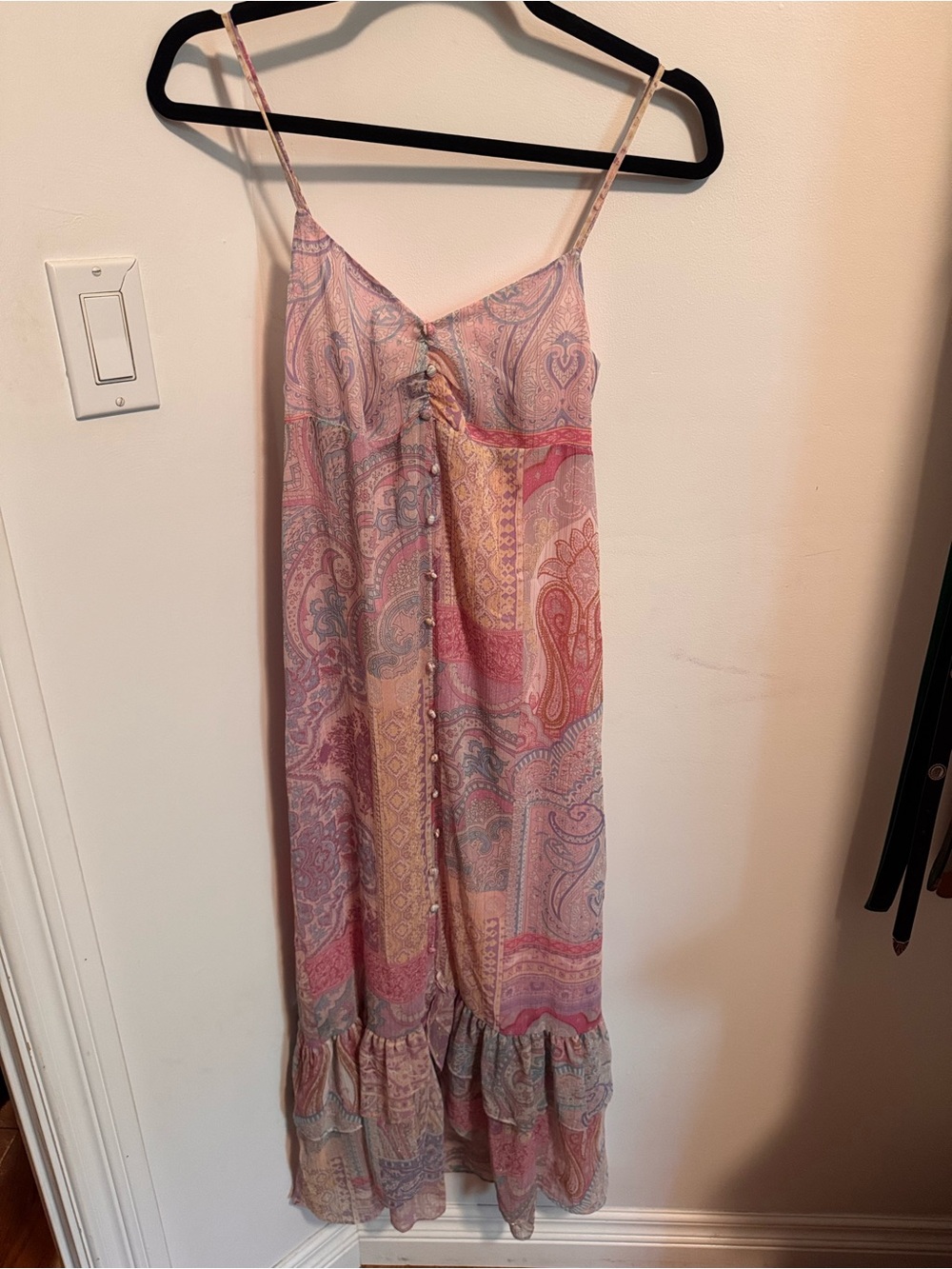 Zara Pink Paisley Midi Dress